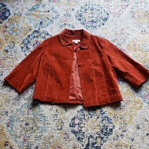 Coldwater Creek Leather Retro Vibe Jacket Brick Color Size Medium Petite